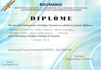 Dyplom Ministra Edukacji, Badań Naukowych, Młodzieży i Sportu Rumunii dla Cyber-Oka